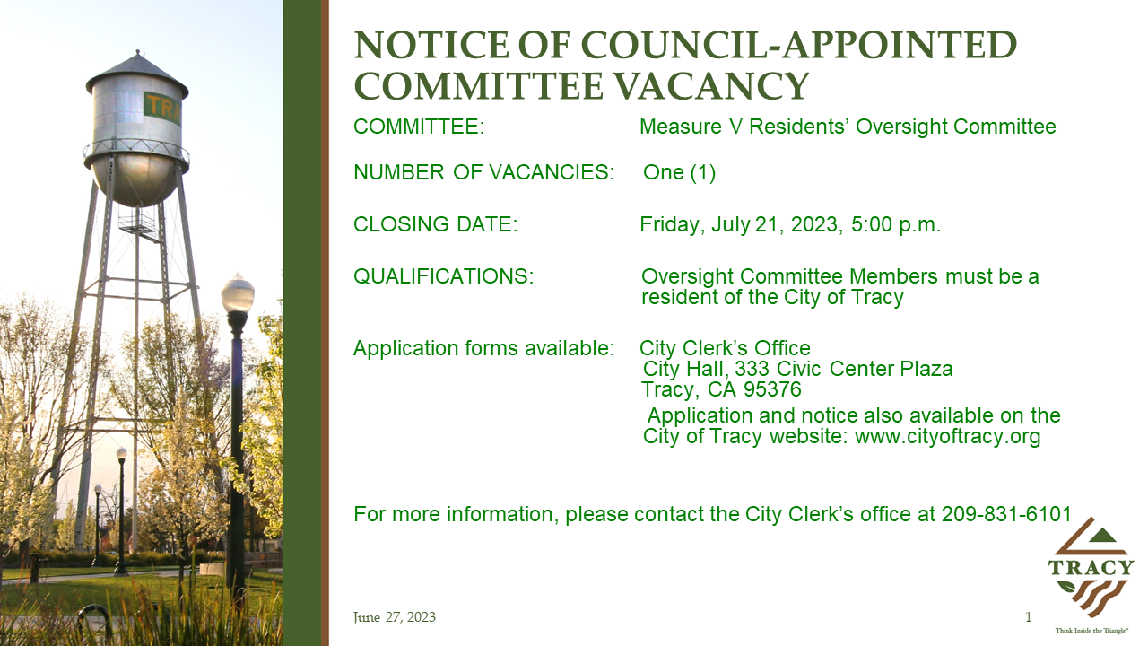 Measure V Vacancy Notice